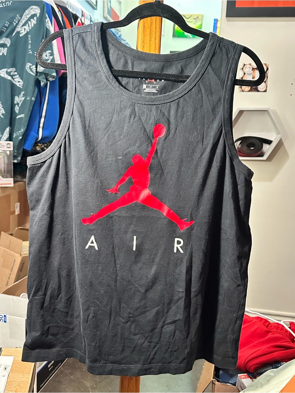 Jordan Jumpman Nike Air Logo Black Tank Top Men's Large
